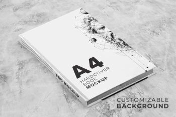 Perspective A4 Hardcover Book Mockup - Mockups by Carlos Viloria