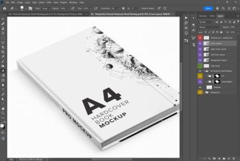 Perspective A4 Hardcover Book Mockup - Mockups by Carlos Viloria