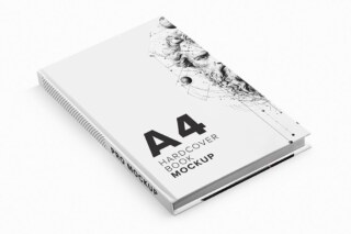 Perspective A4 Hardcover Book Mockup
