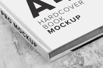 Perspective A4 Hardcover Book Mockup - Mockups by Carlos Viloria