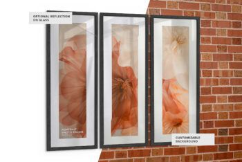 Triptych Photo Frame Mockup - Ratio 1x3-w-960 - Mockups by Carlos Viloria