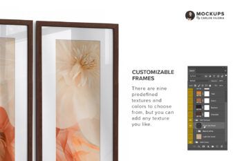 Triptych Photo Frame Mockup - Ratio 1x3 - Mockups by Carlos Viloria