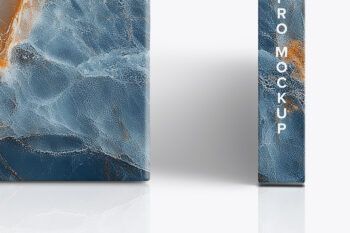 A4 Landscape Hardcover Book Mockup - Front and Spine View - Mockups by Carlos Viloria