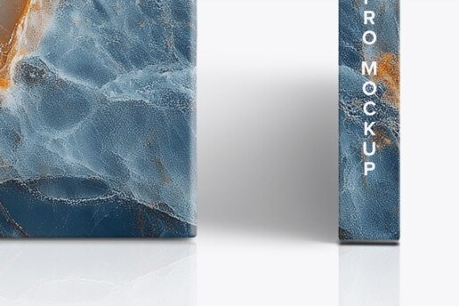 A4 Landscape Hardcover Book Mockup - Front and Spine View