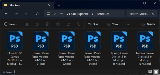 Mockups to Use with Vil Bulk Exporter