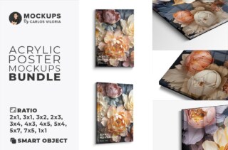 Acrylic Poster Mockups Bundle - 01 cover
