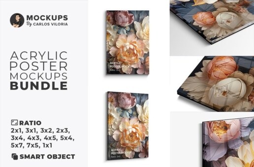 Acrylic Poster Mockups Bundle - 01 cover
