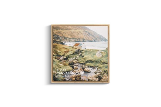 Square Float Frame Canvas Mockup – Photorealistic Interior Scene