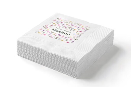 Blank Napkin Stack Mockup