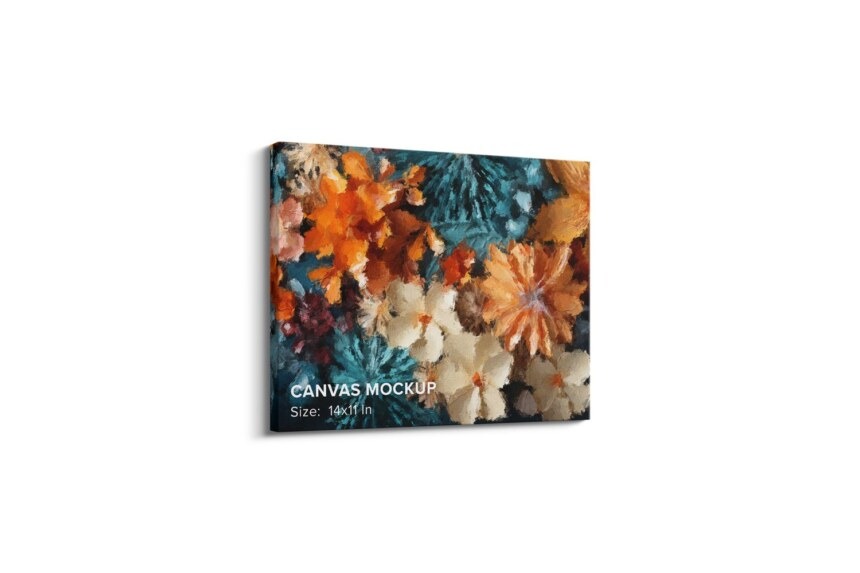 Hanging Landscape Canvas Mockup 14x11x1.5 In