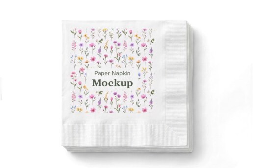 Top View of Blank Napkin Stack Mockup