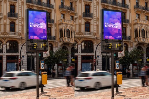 Valencia Billboard Mockup | Digital Ad Display PSD