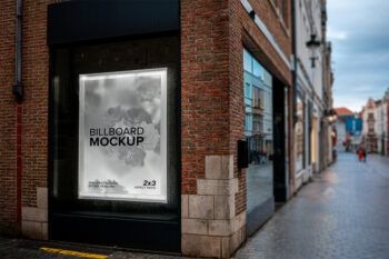 Storefront Poster Mockup | Bruges Belgium Psd 2x3 - Mockups by Carlos Viloria