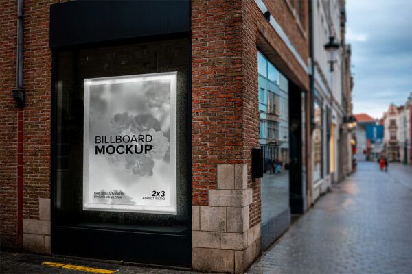 Storefront Poster Mockup | Bruges Belgium Psd 2x3 - Mockups by Carlos Viloria