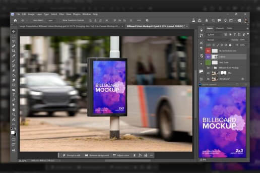 Rotterdam Mupi Mockup | Street Furniture Ad PSD - Ratio 2x3