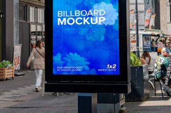 Rotterdam Mupi Mockup | Shopping Street Psd Ratio 1x2 - Mockups by Carlos Viloria