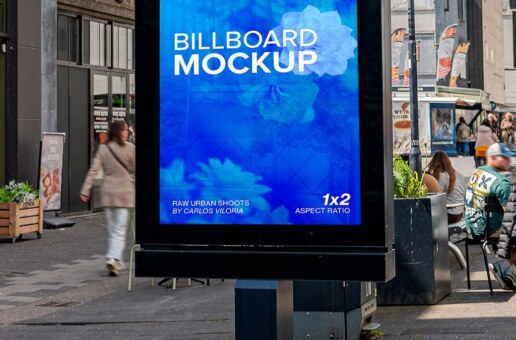 Rotterdam Mupi Mockup | Shopping Street PSD Ratio 1x2