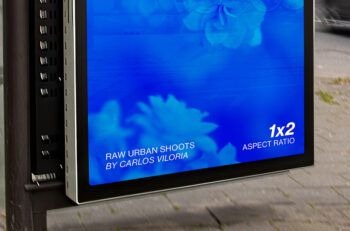 Bus Shelter Mockup Rotterdam Street Psd - Ratio 1x2 - Mockups by Carlos Viloria