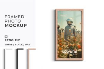 Framed Photo Mockup - Ratio 1x2 - Mockups by Carlos Viloria