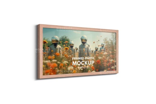 Framed Photo Mockup 24x12 in | Horizontal Frame - Ratio 2x1 - Cover